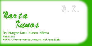 marta kunos business card