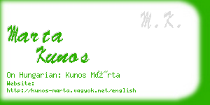 marta kunos business card